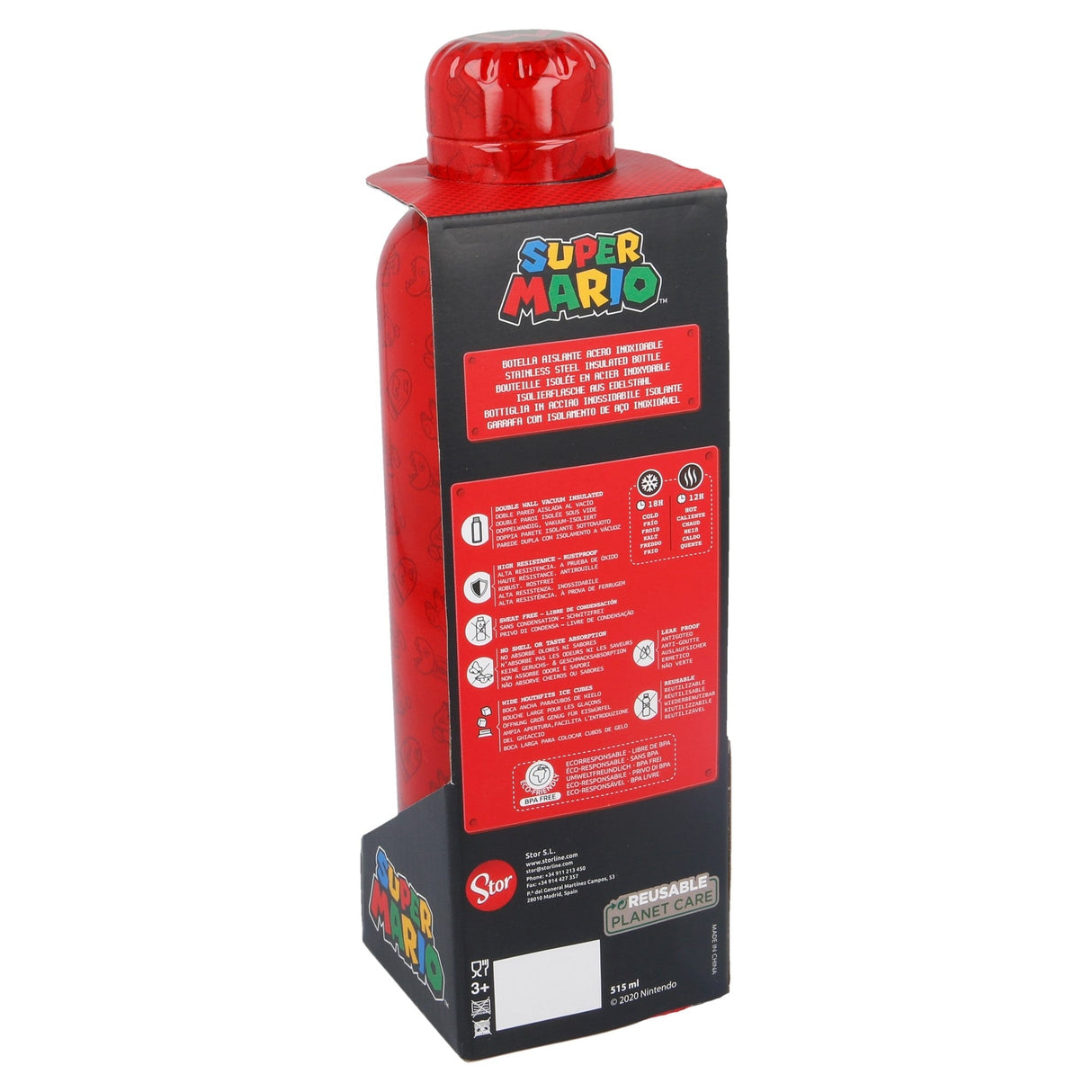 Super Mario - Metallflaska - Röd - 515 ML