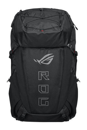 ASUS ROG Archer ErgoAir BP3800 – sort rygsæk set forfra med aftagelig toplomme