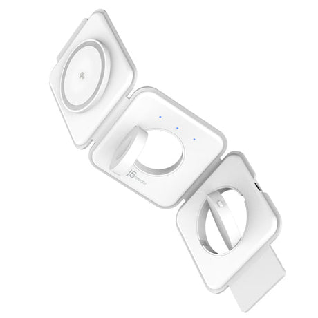j5create JUPW3215W-N – Qi2 3-i-1 rejseoplader – Oplader foldet ud