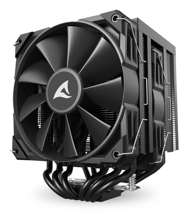 Sharkoon A60 CPU-luftkøler – sort, dual tower og 2 × 120 mm PWM