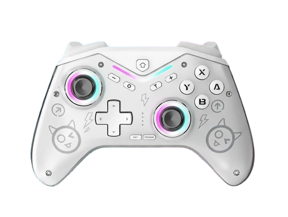 Deep Explorer Spark – hvid controller til Switch og Switch 2 – forside