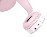 Foldbar on-ear BT headset, 3,5 mm, lyserød streetz