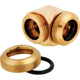 CORSAIR Hydro X Series XF Hardline 90° 14mm ytterdiameter vinklad koppling för vätskekylningssystem 2-pack guld