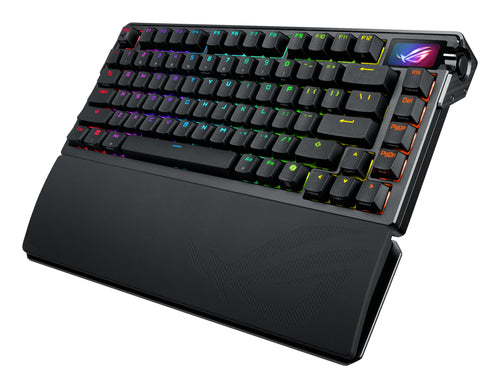 ASUS ROG Azoth Extreme – set skråt forfra (vinkel 3); tastaturlayout illustrativt