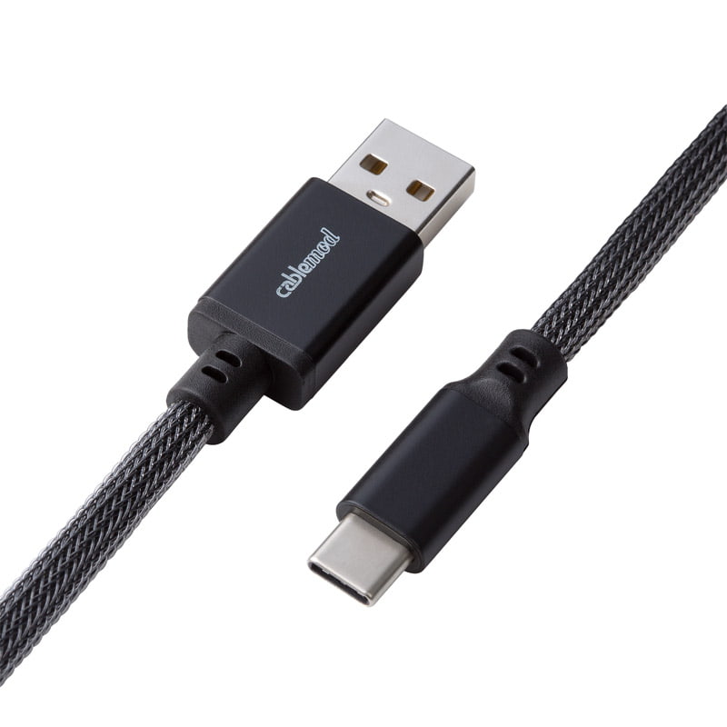 CableMod Classic Coiled Keyboard Kabel USB A Till USB Typ C, Kolgrå - 150 Cm