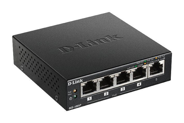 D-Link DGS-1005P/E – 5-port Gigabit PoE+ switch
