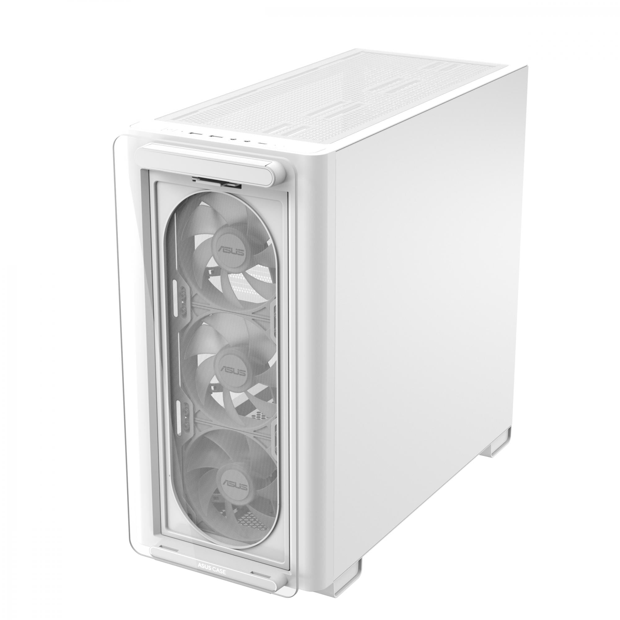 ASUS A23 PLUS Tempered Glass ARGB mATX Case - White ASUS