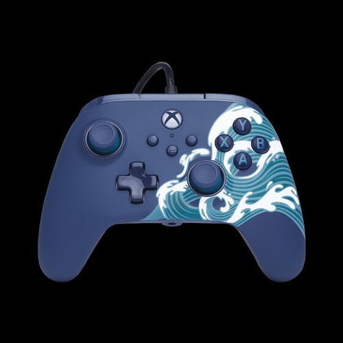 PowerA Advantage kablet controller – Aqua Wave – Xbox/PC – forside på mørk baggrund