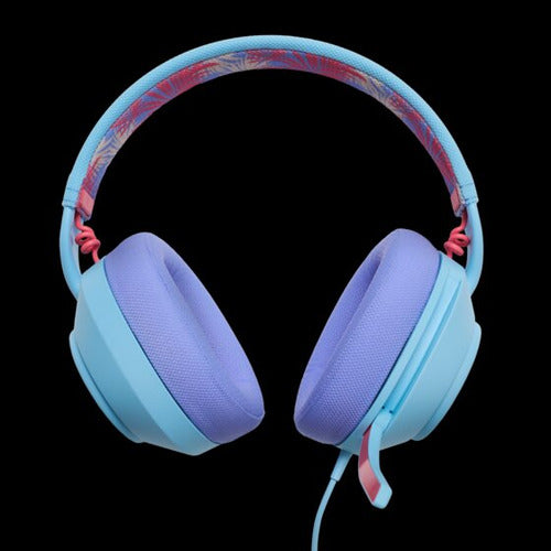 LucidSound LS10 Ocean Waves – blåt gamingheadset med kabel – bagside