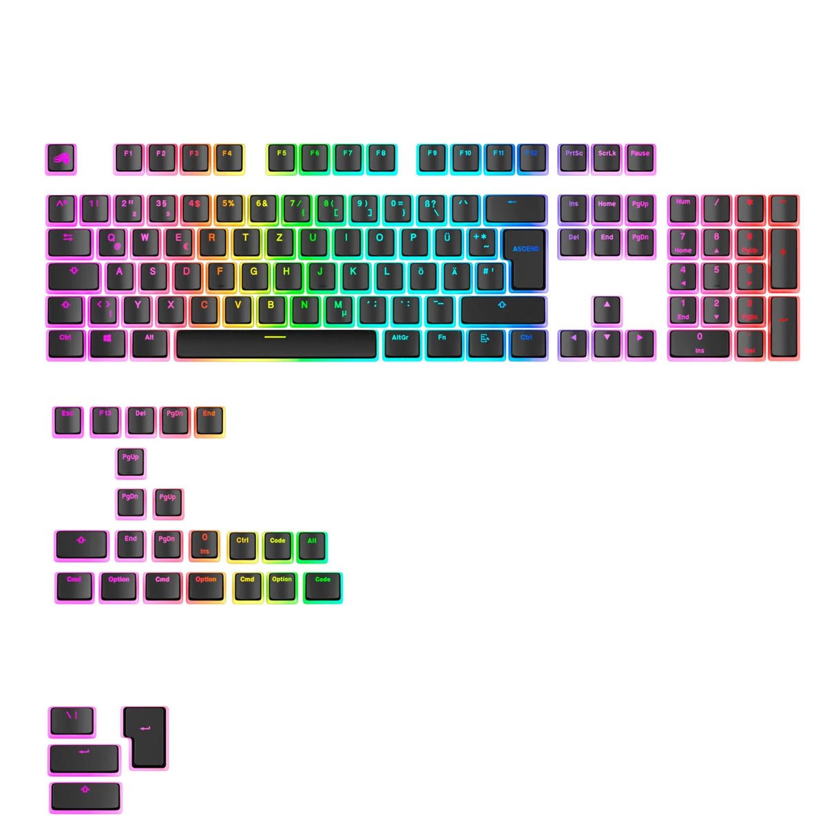 Glorious Aura V3 Keycaps Black - (131st)