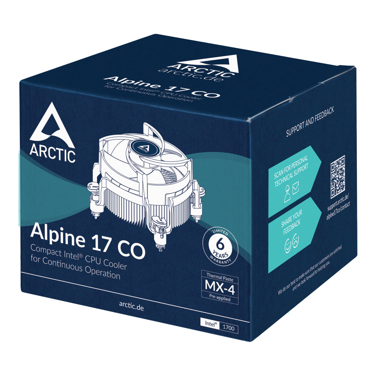 ARCTIC Alpine 17 CO Processorkylare 1-pack Svart 92 Mm