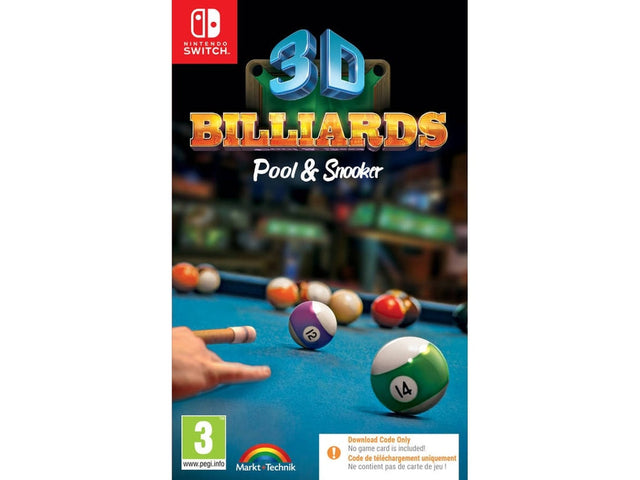 3D Billiards: Pool & Snooker – Code in a Box – forside til Nintendo Switch