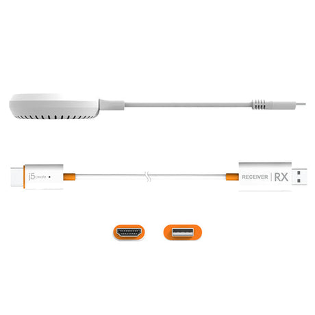 j5create ScreenCast – USB-C til trådløs HDMI – JVAW62 – modtager og sender fra siden