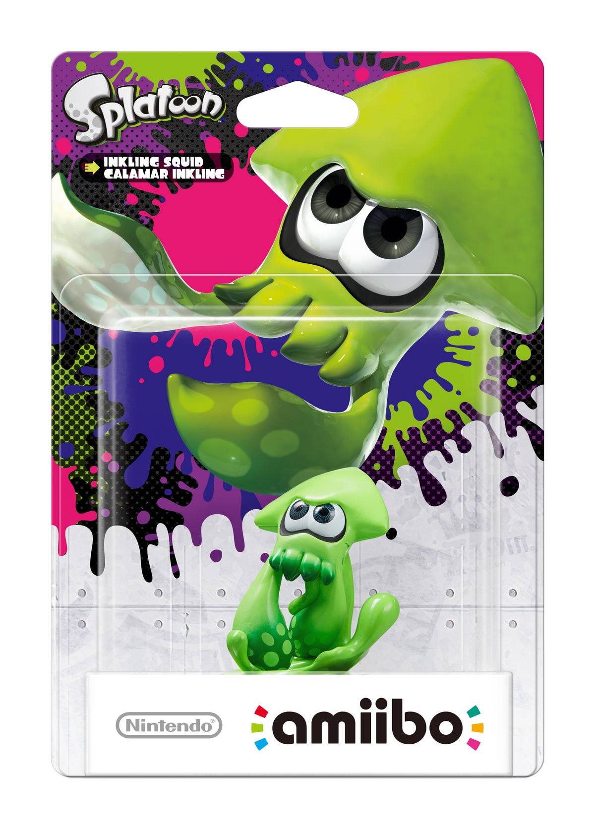 Grøn Inkling Squid amiibo i Splatoon-emballage