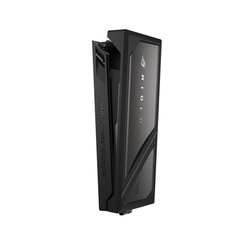 ASUS ROG Strix Aiolos – kabinet set fra siden i lodret stilling