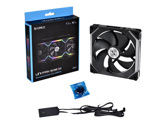 Lian Li UNI FAN SL140 RGB PWM Fläkt - Svart - 140 mm