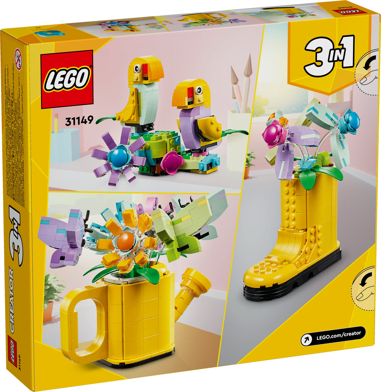 LEGO 31149 Creator 3-i-1 Vattenkanna Med Plommonbyggande Leksaksväska