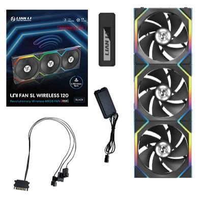 Lian Li UNI FAN SL Wireless Reverse, 3-pack, Sort - 120mm