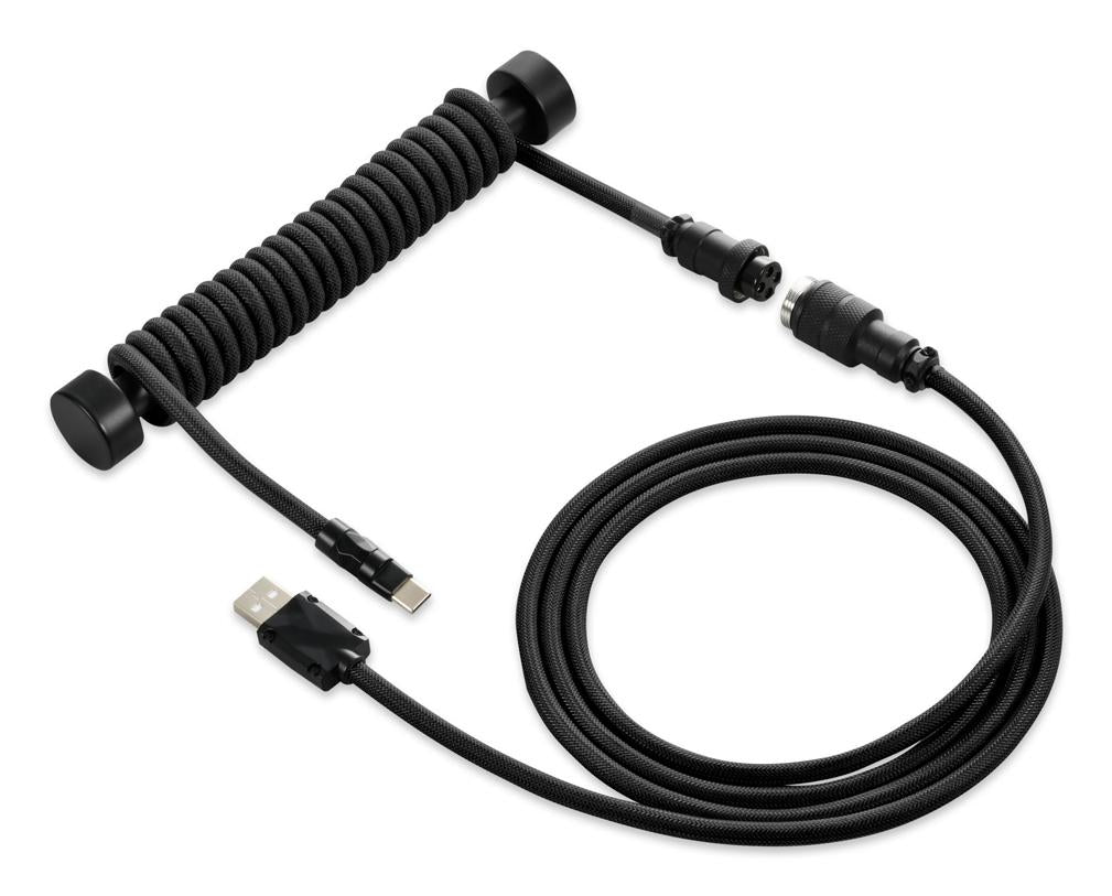 Sharkoon SKILLER SGK50 Black 1.85m USB-C to USB-A Braided Coiled Aviator Keyboard Cable Sharkoon