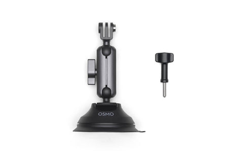 DJI Osmo Action sugekopbeslag – Dobbelt kugleled – Sugekopbeslag set forfra med separat låseskrue