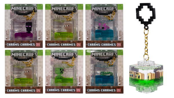 Minecraft Nyckelring – Block med Flytande Figur