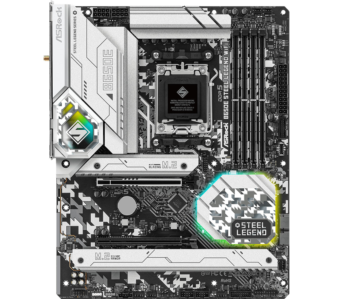 ASRock B650E STEEL LEGEND WIFI, Moderkort - AM5