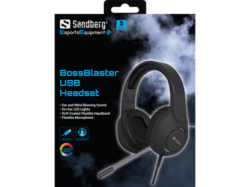 Sandberg BossBlaster USB Gaming Headset - Sort Sandberg