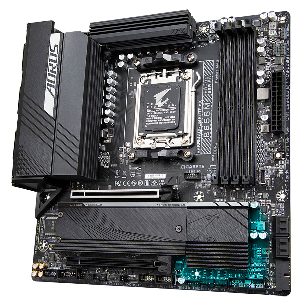 GIGABYTE B650M AORUS ELITE AX, Moderkort (svart) - AM5