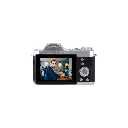 Rollei Powerflex 10x Retro – 10× optisk zoom – Bagside med IPS-skærm