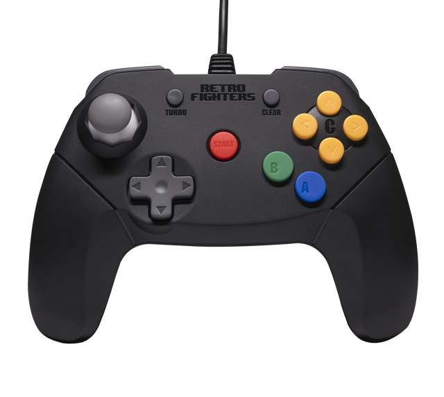 Retro Fighters Brawler64 v2 – kablet N64-controller, sort – produktbillede 1