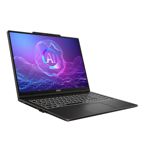 MSI VenturePro 16 A2RWFG-001FR – åben computer fra modsatte vinkel