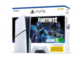 PS5 Console 1TB Standard Slim White Cobalt Star Fortnite Bundle – produktbillede