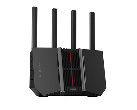 ASUS RT-BE92U – router og antenner set fra venstre