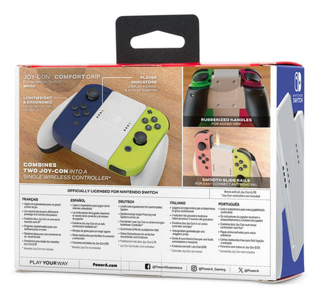 PowerA Joy-Con Comfort Grip Nintendo Switch Hvid – Emballage bagfra