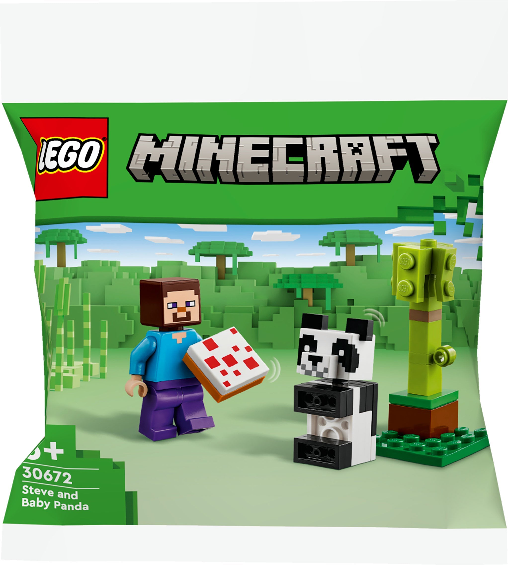 LEGO 30672 Minecraft Steve Med Baby Panda, Byggleksak