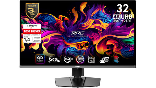 MSI MPG 321URXDE QD-OLED – 31,5″ gamingskærm, 3840 × 2160, 240 Hz