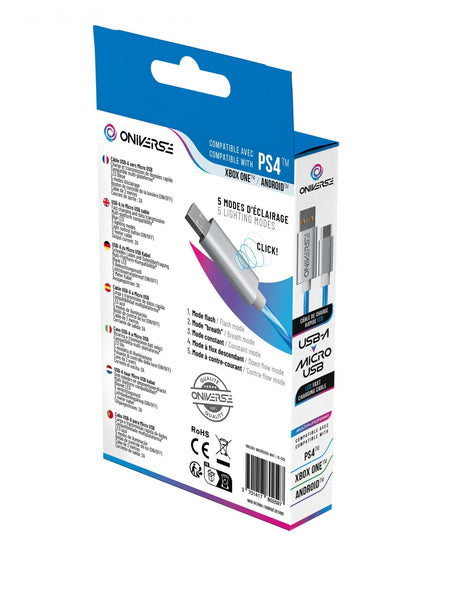 Oniverse Micro Usb Charge Cable With Led, 2 Meters - White ONIVERSE