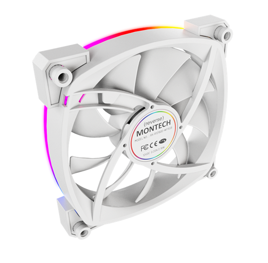 Montech RX120 PWM Vit - Omvänd Fläkt