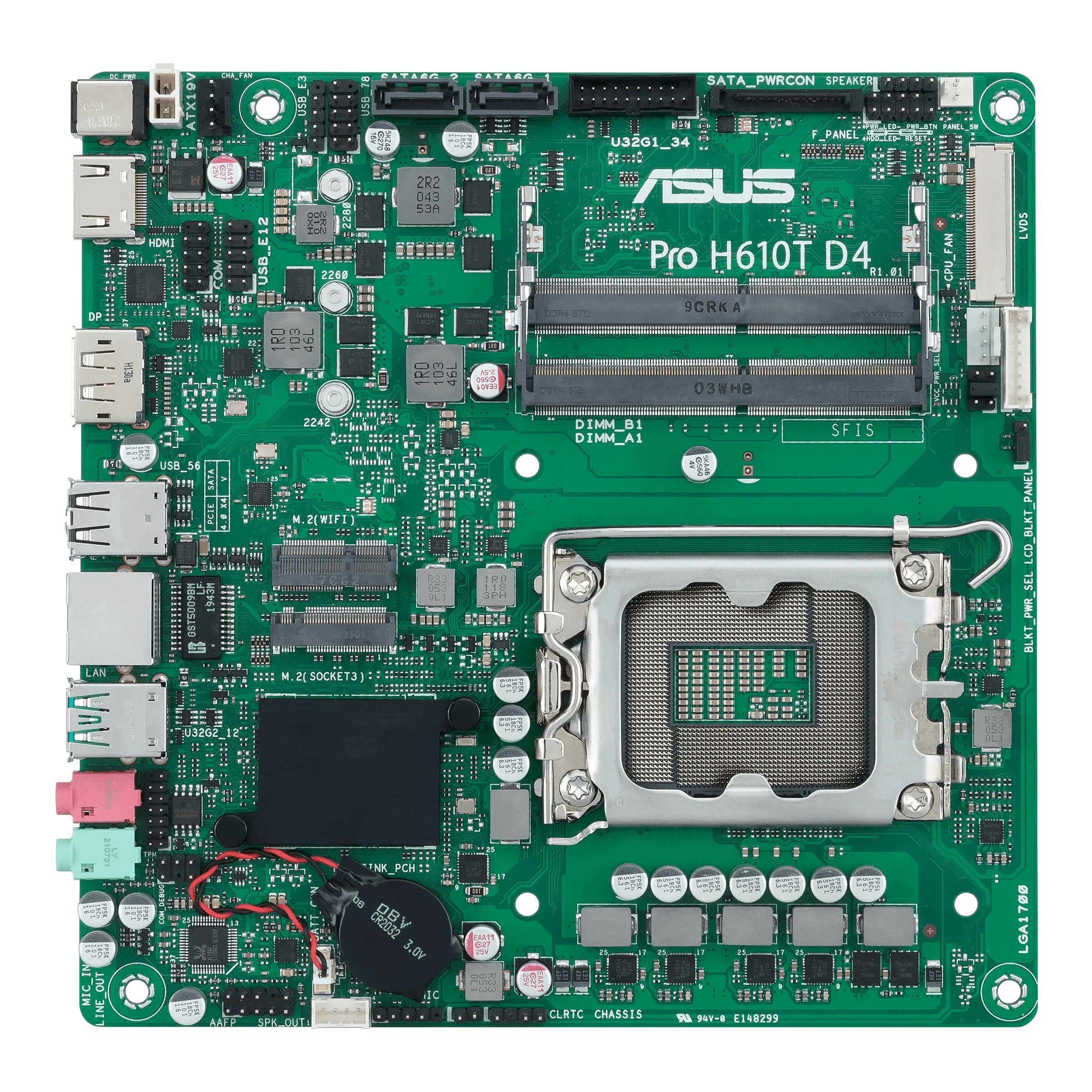 ASUS PRO H610T D4-CSM (Tunn Mini-ITX, H610, LGA 1700, DDR4)