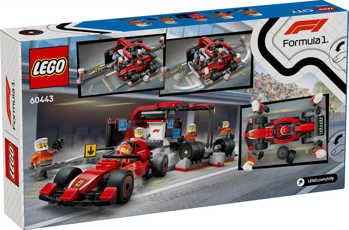 LEGO 60443 City F1 Pit Stop with Pit Crew and Ferrari Racer, Construction Toy LEGO