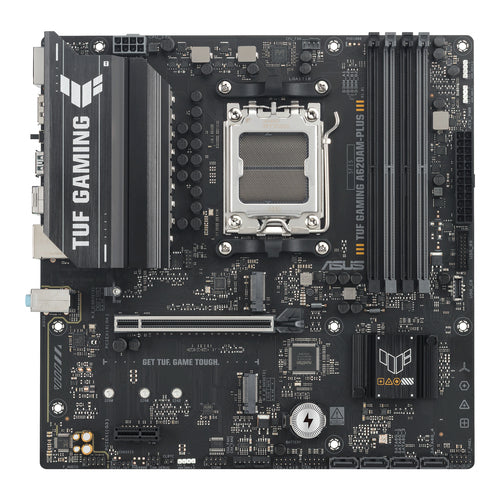 ASUS TUF Gaming A620AM-PLUS – sort bundkort set ovenfra