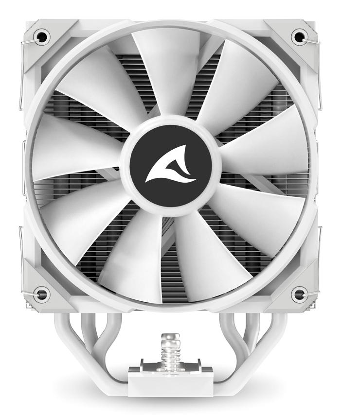 Sharkoon A50 RGB CPU-køler – hvid, 5 heatpipes, 120 mm PWM – billede 7