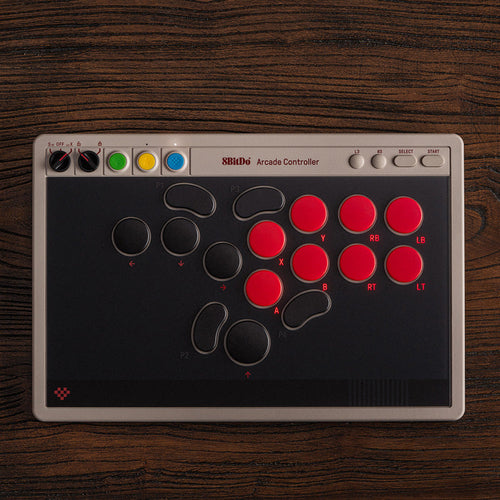 8BitDo Arcade Controller Switch/PC Grå – Controller på skrivebord