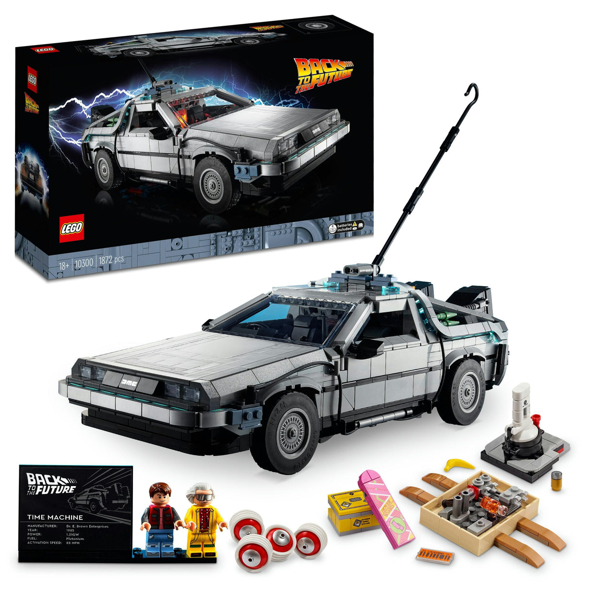 LEGO 10300 Ikoner Tillbaka Till Framtiden Time Machine Construction Toy