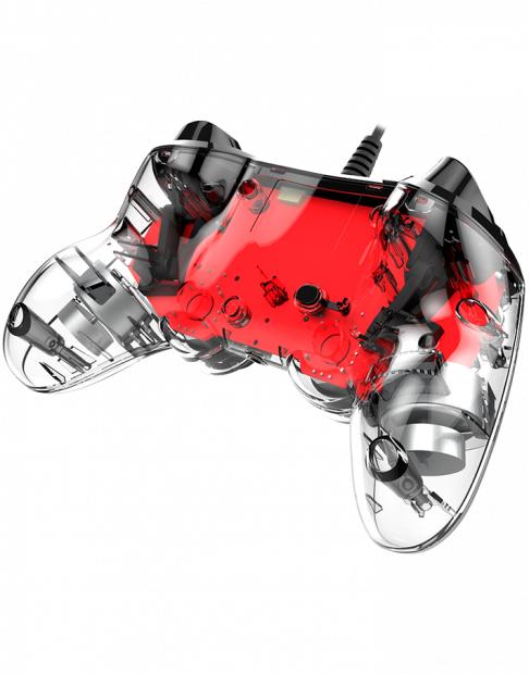 NACON Wired Compact Controller – Rød Transparent Gamepad til PS4 & PC