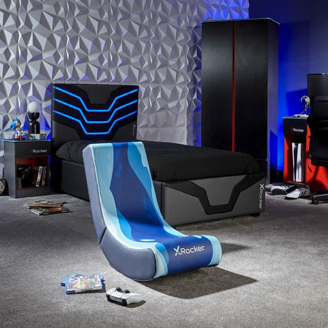 X- Rocker - Video Rocker Gaming Floor Chair - Lava Blue X-Rocker