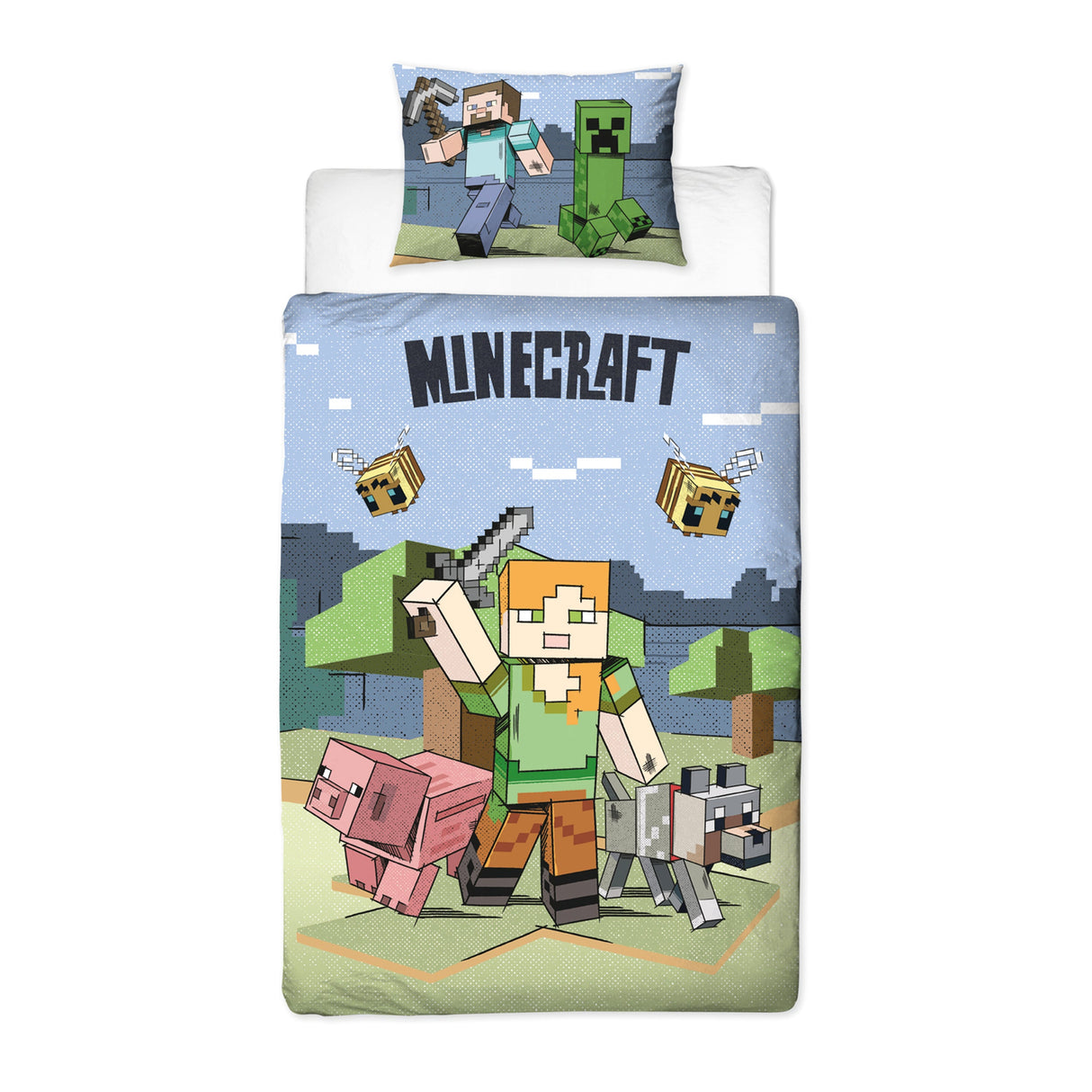 Sängkläder - Vuxenstorlek 140 X 200 Cm - Minecraft (MNC406)