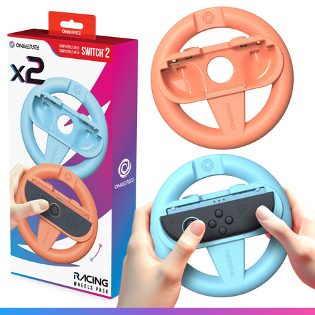 Oniverse Nsw2 Pack Of 2 Racing Wheel Controller Holders - Orange/Blue ONIVERSE