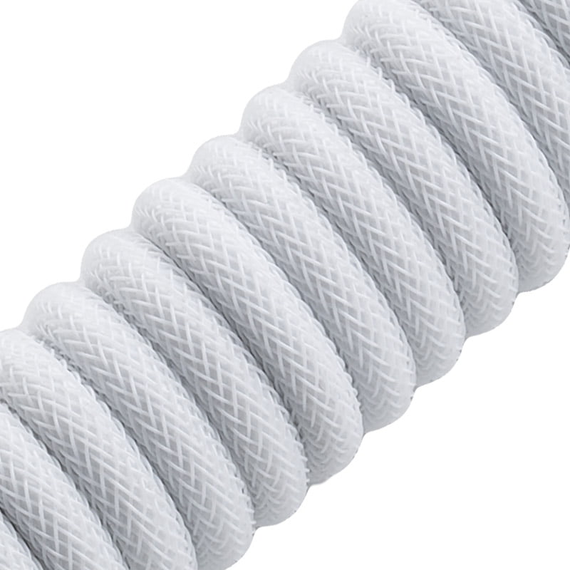 CableMod Pro Coiled Keyboard Kabel USB A Till USB Typ C, Glacier White - 150cm