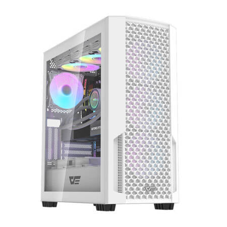 Datorfodral Darkflash DF2100 + 4 ARGB-fläktar (vit)